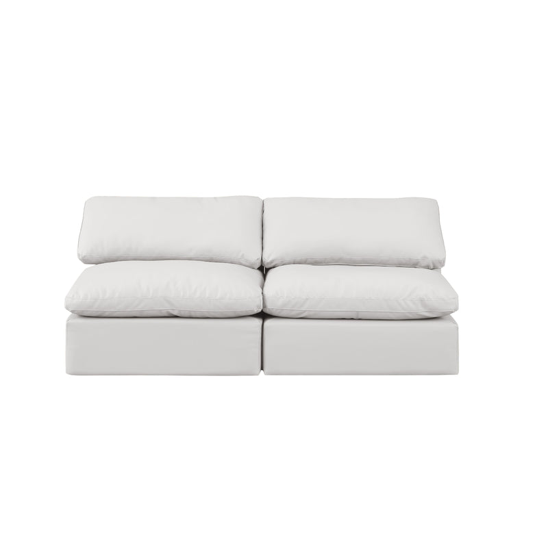 Meridian Indulge Cream Vegan Leather Modular Sofa IMAGE 4