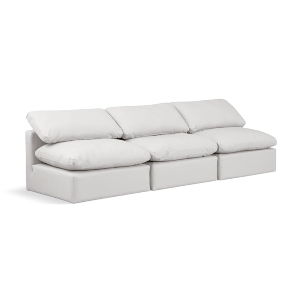 Meridian Indulge Cream Vegan Leather Modular Sofa IMAGE 1