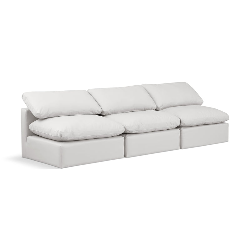 Meridian Indulge Cream Vegan Leather Modular Sofa IMAGE 1