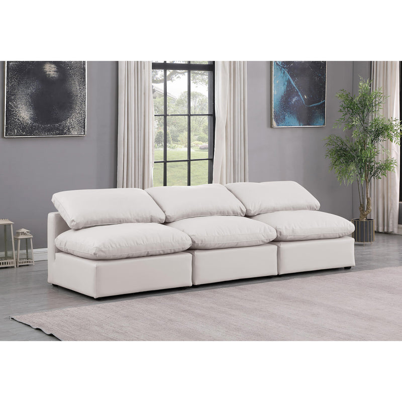 Meridian Indulge Cream Vegan Leather Modular Sofa IMAGE 2