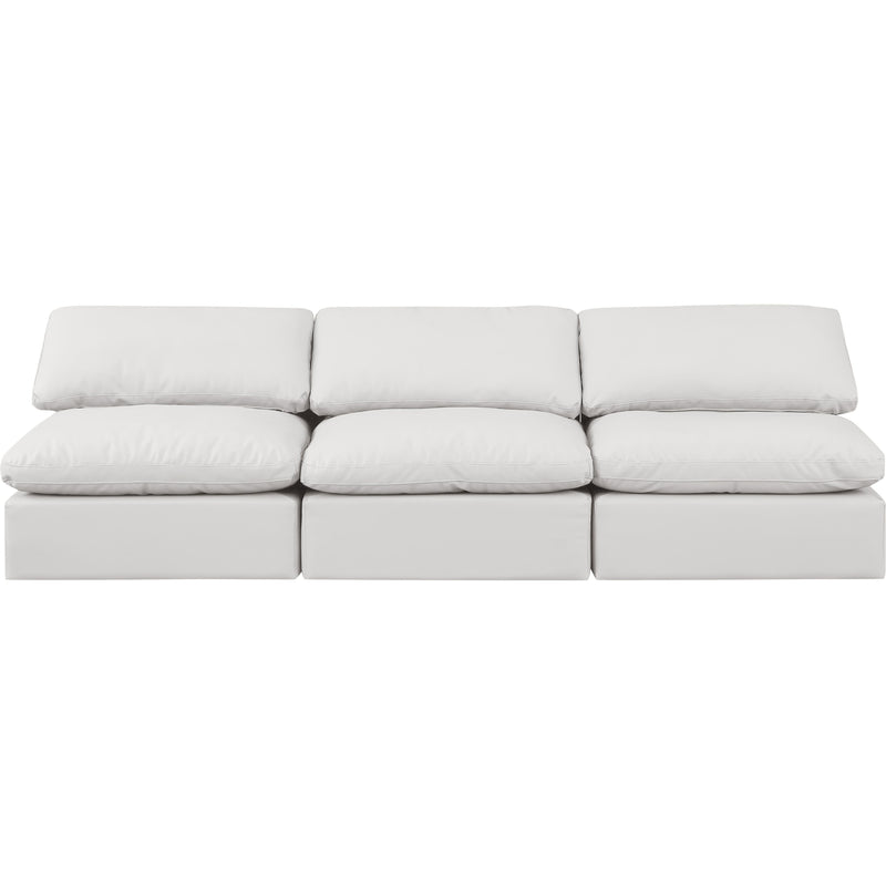 Meridian Indulge Cream Vegan Leather Modular Sofa IMAGE 4