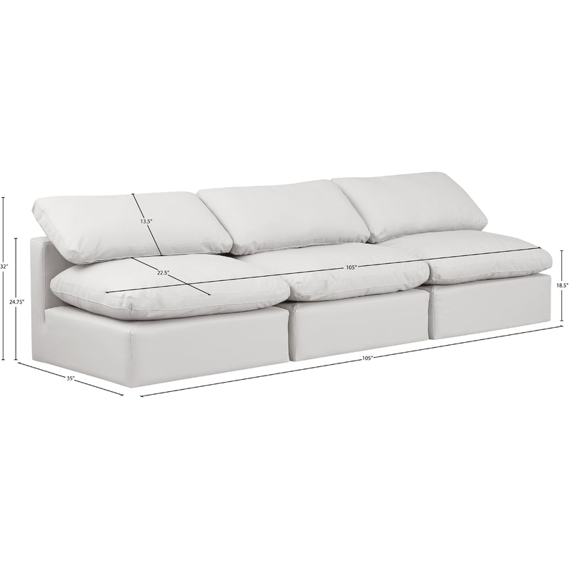 Meridian Indulge Cream Vegan Leather Modular Sofa IMAGE 8