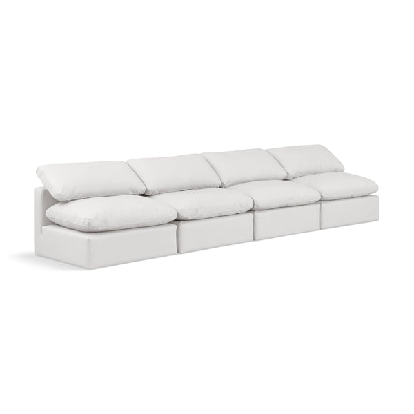 Meridian Indulge Cream Vegan Leather Modular Sofa IMAGE 1