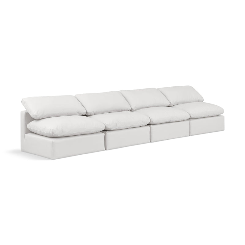Meridian Indulge Cream Vegan Leather Modular Sofa IMAGE 1