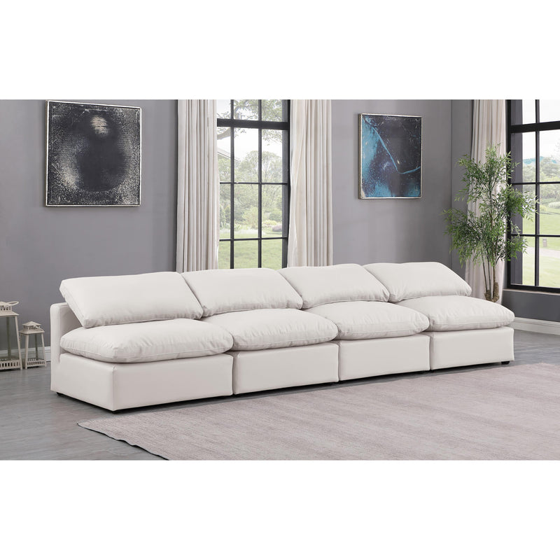 Meridian Indulge Cream Vegan Leather Modular Sofa IMAGE 2
