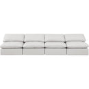 Meridian Indulge Cream Vegan Leather Modular Sofa IMAGE 4