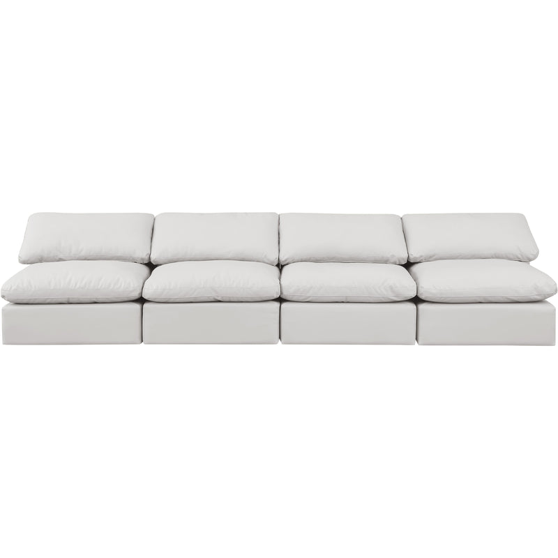 Meridian Indulge Cream Vegan Leather Modular Sofa IMAGE 4