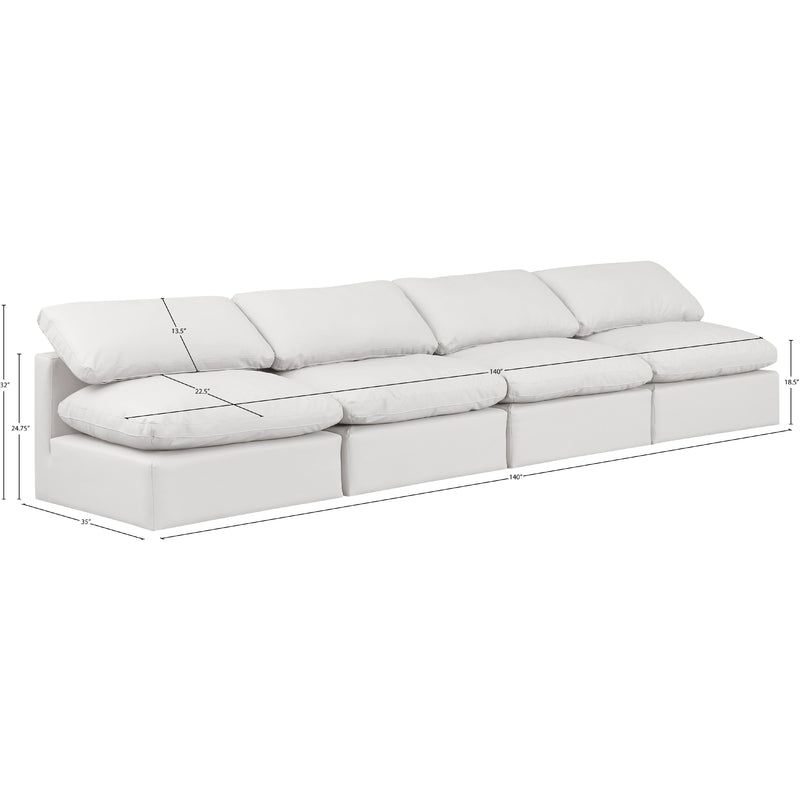 Meridian Indulge Cream Vegan Leather Modular Sofa IMAGE 8