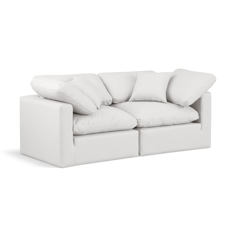 Meridian Indulge Cream Vegan Leather Modular Sofa IMAGE 1