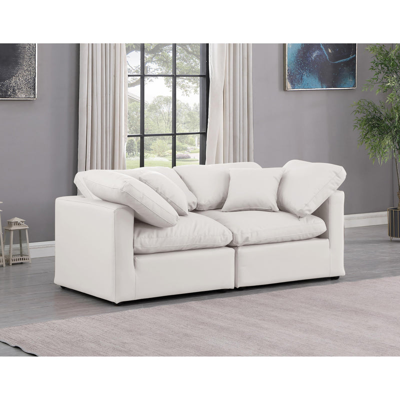 Meridian Indulge Cream Vegan Leather Modular Sofa IMAGE 2