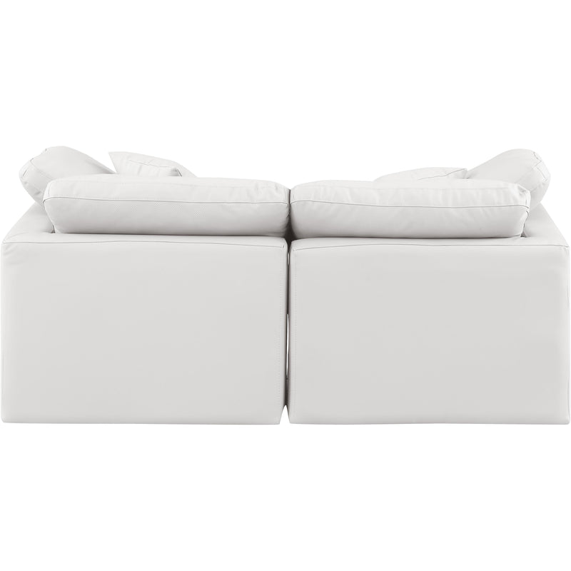Meridian Indulge Cream Vegan Leather Modular Sofa IMAGE 3