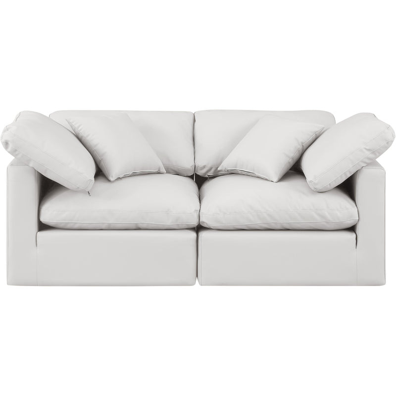 Meridian Indulge Cream Vegan Leather Modular Sofa IMAGE 4