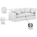 Meridian Indulge Cream Vegan Leather Modular Sofa IMAGE 8