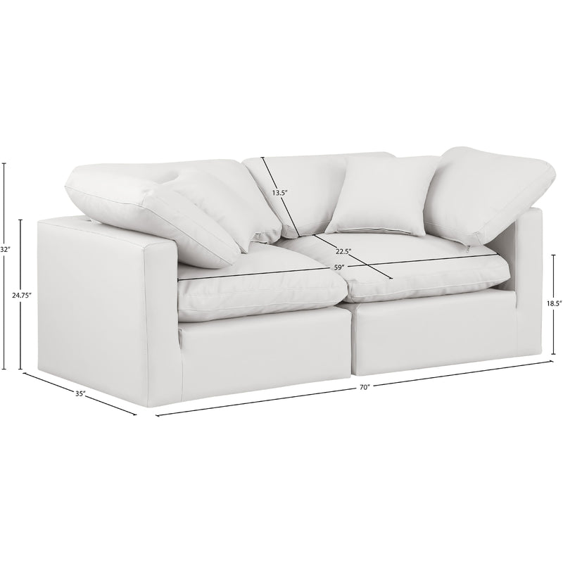 Meridian Indulge Cream Vegan Leather Modular Sofa IMAGE 9
