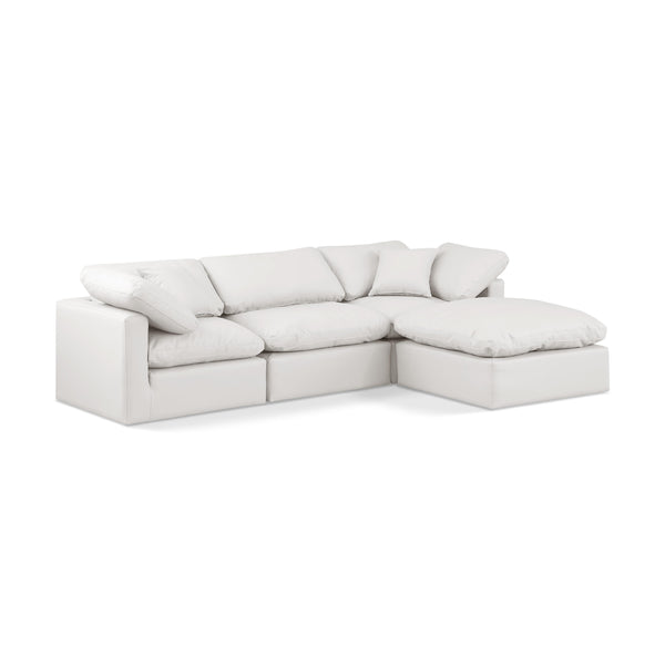 Meridian Indulge Cream Vegan Leather Modular Sectional IMAGE 1