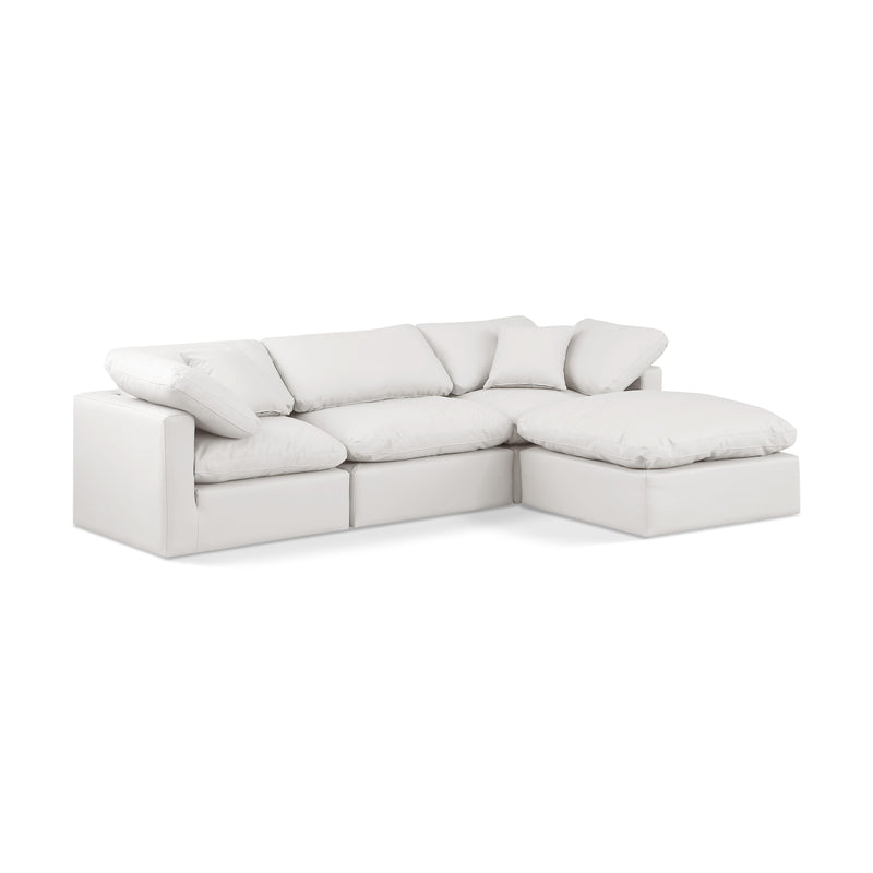 Meridian Indulge Cream Vegan Leather Modular Sectional IMAGE 1