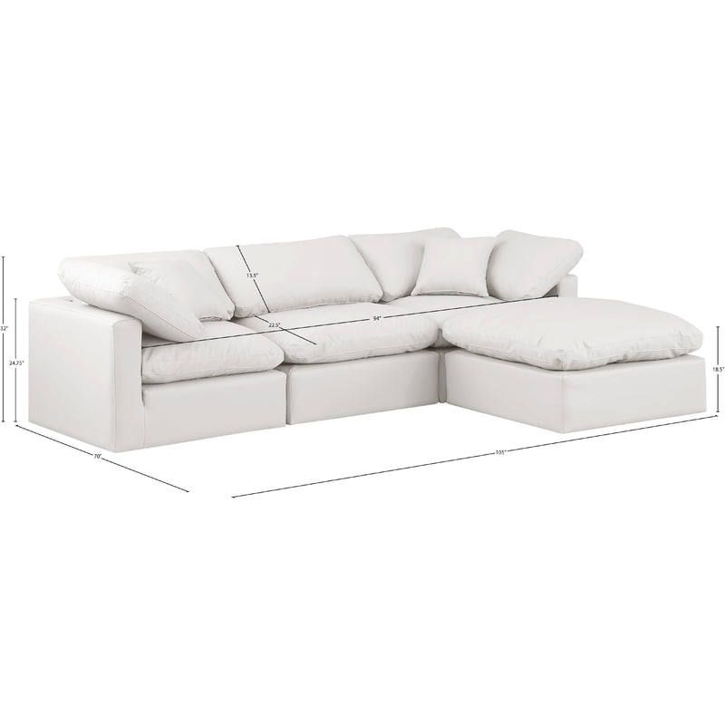 Meridian Indulge Cream Vegan Leather Modular Sectional IMAGE 9