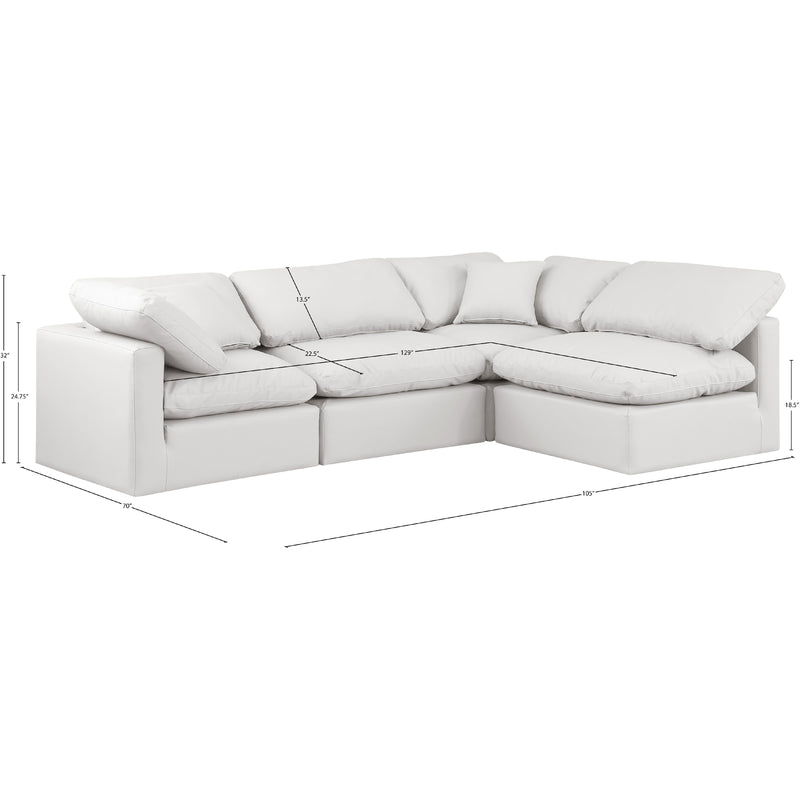 Meridian Indulge Cream Vegan Leather Modular Sectional IMAGE 10