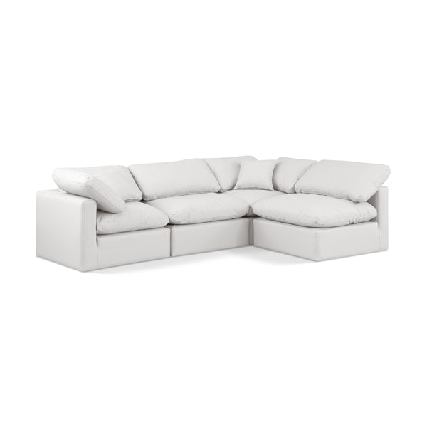 Meridian Indulge Cream Vegan Leather Modular Sectional IMAGE 1
