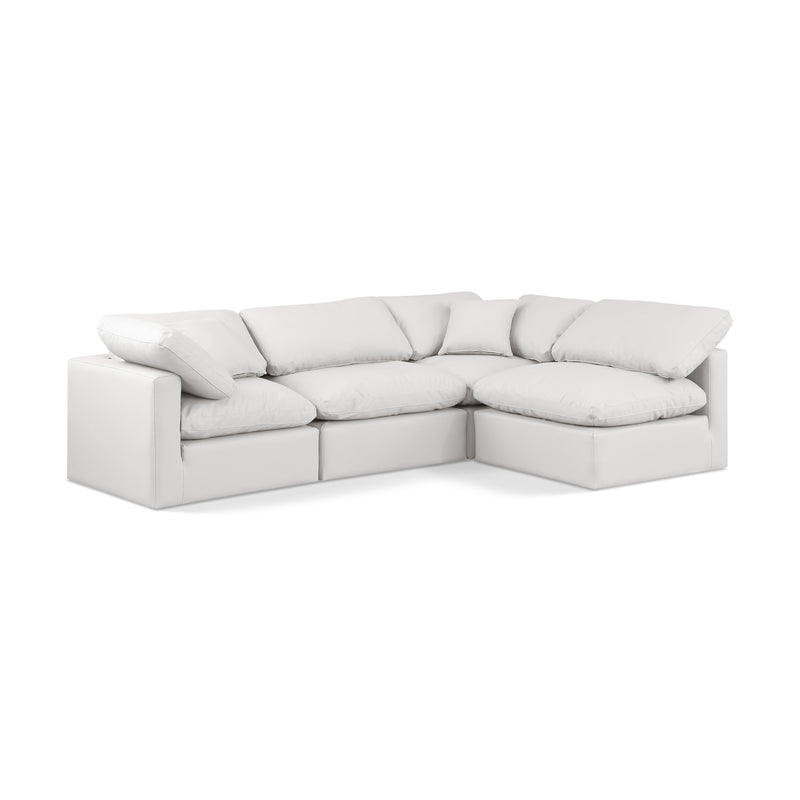 Meridian Indulge Cream Vegan Leather Modular Sectional IMAGE 1