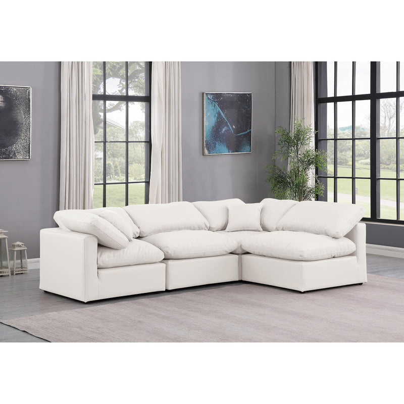 Meridian Indulge Cream Vegan Leather Modular Sectional IMAGE 2