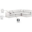 Meridian Indulge Cream Vegan Leather Modular Sectional IMAGE 9
