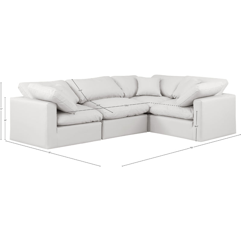 Meridian Indulge Cream Vegan Leather Modular Sectional IMAGE 10
