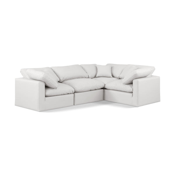Meridian Indulge Cream Vegan Leather Modular Sectional IMAGE 1