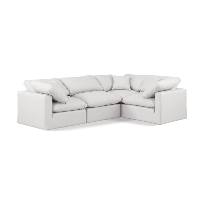 Meridian Indulge Cream Vegan Leather Modular Sectional IMAGE 1
