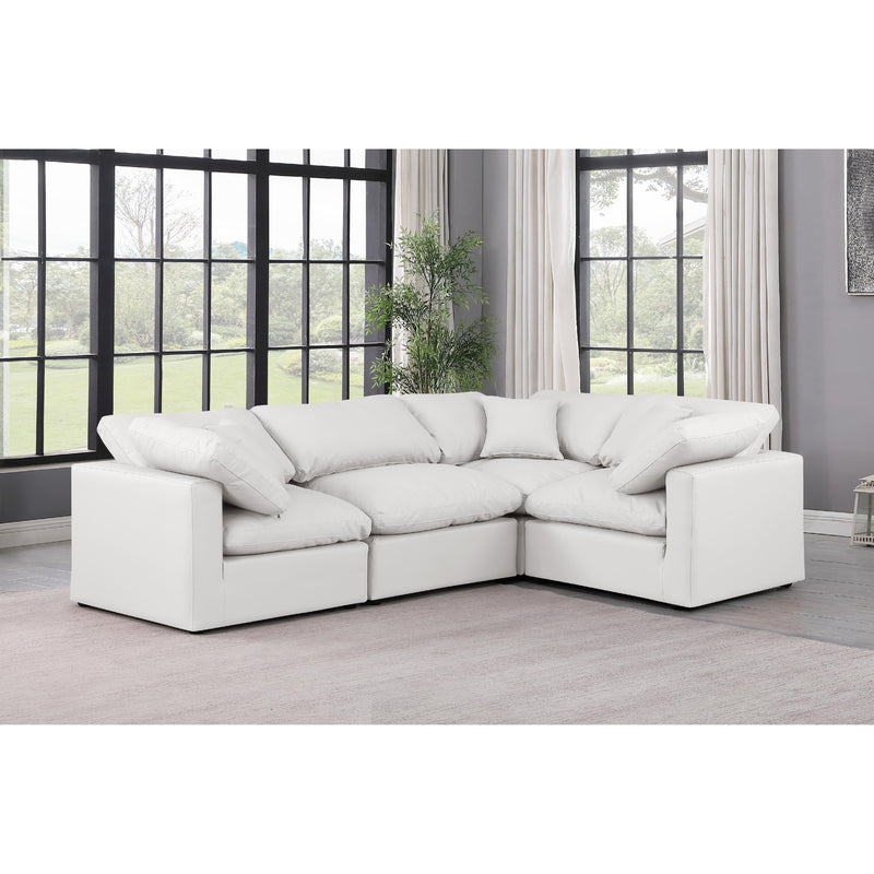Meridian Indulge Cream Vegan Leather Modular Sectional IMAGE 2