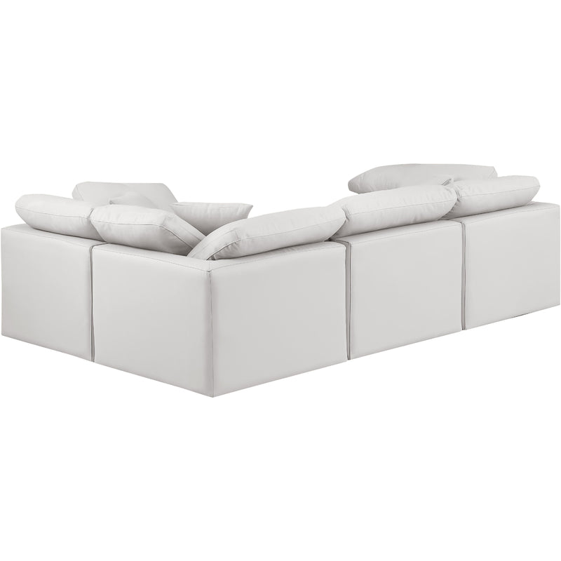 Meridian Indulge Cream Vegan Leather Modular Sectional IMAGE 3