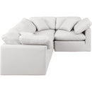 Meridian Indulge Cream Vegan Leather Modular Sectional IMAGE 4