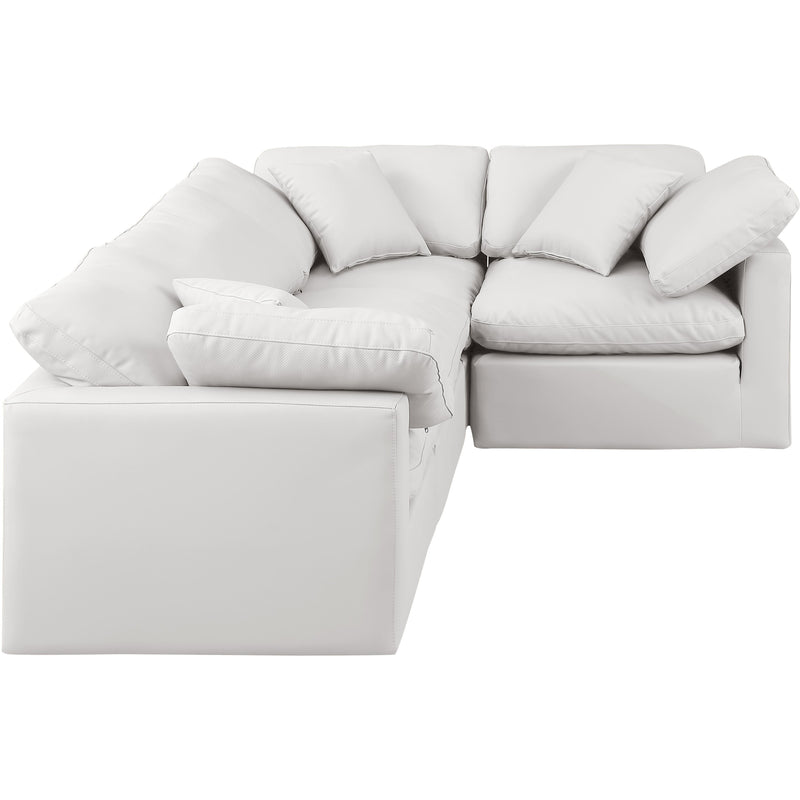 Meridian Indulge Cream Vegan Leather Modular Sectional IMAGE 4
