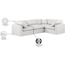 Meridian Indulge Cream Vegan Leather Modular Sectional IMAGE 9