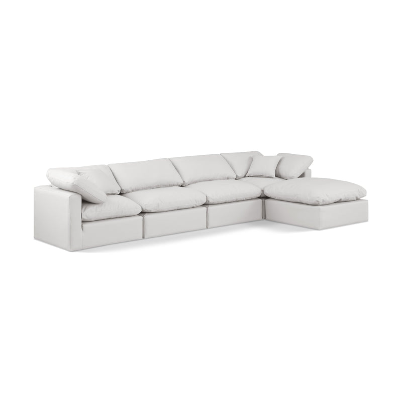 Meridian Indulge Cream Vegan Leather Modular Sectional IMAGE 1