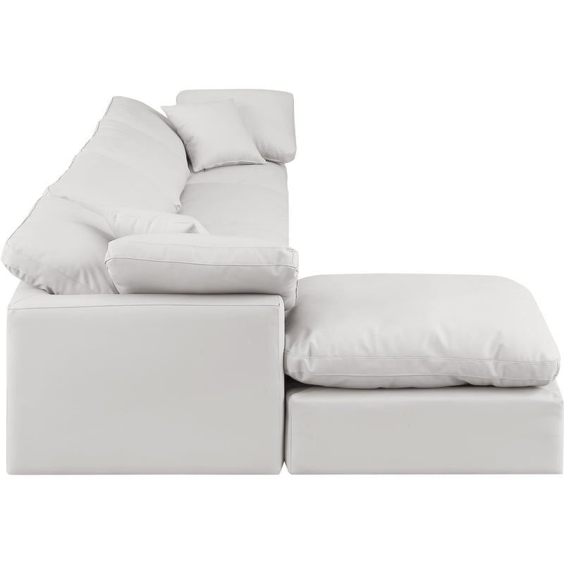 Meridian Indulge Cream Vegan Leather Modular Sectional IMAGE 5