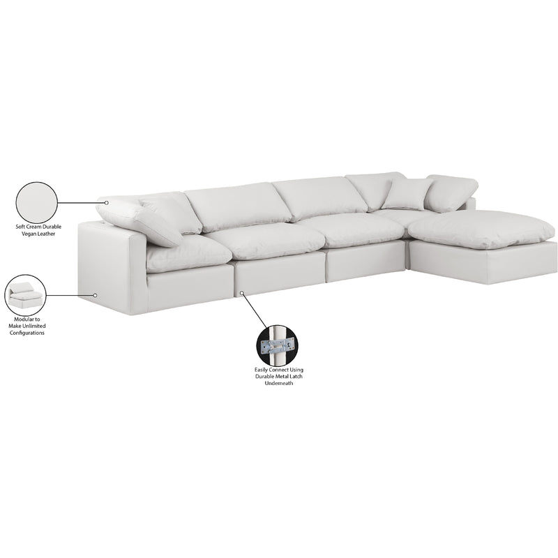 Meridian Indulge Cream Vegan Leather Modular Sectional IMAGE 8