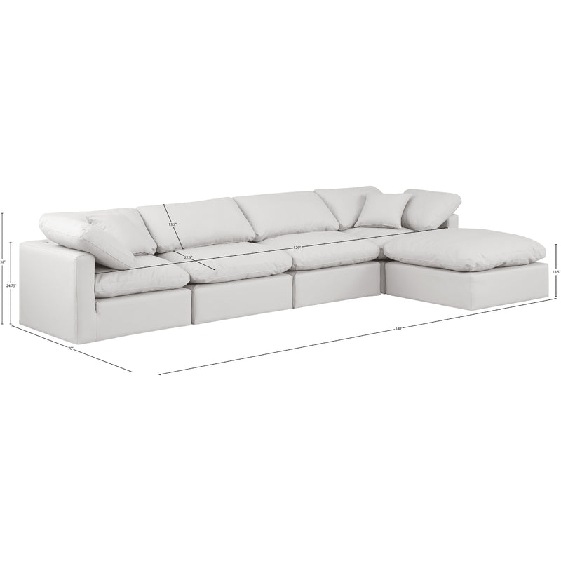 Meridian Indulge Cream Vegan Leather Modular Sectional IMAGE 9