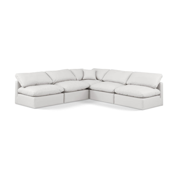 Meridian Indulge Cream Vegan Leather Modular Sectional IMAGE 1