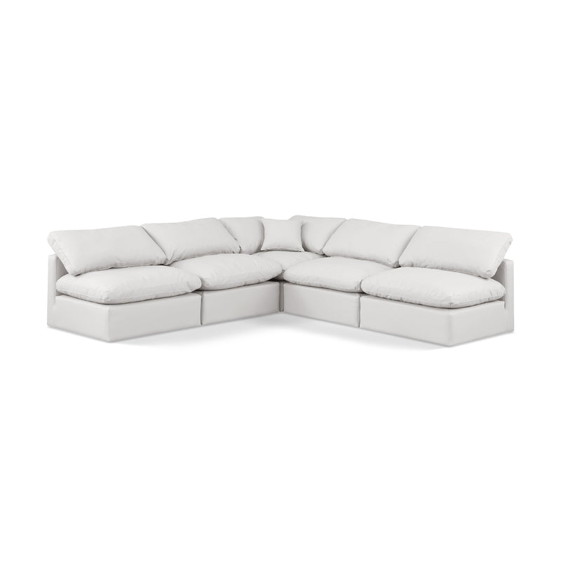 Meridian Indulge Cream Vegan Leather Modular Sectional IMAGE 1