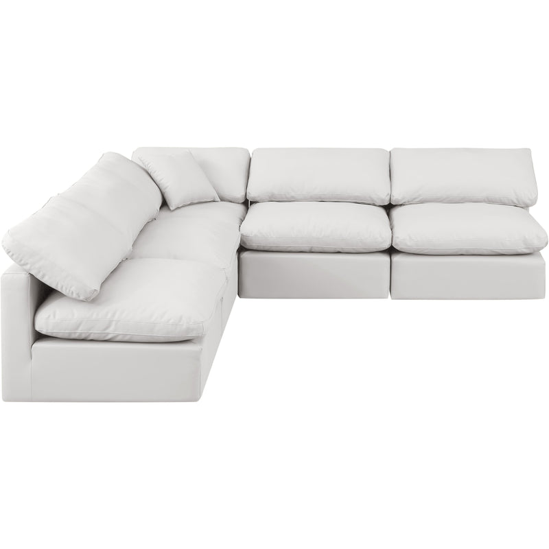 Meridian Indulge Cream Vegan Leather Modular Sectional IMAGE 4