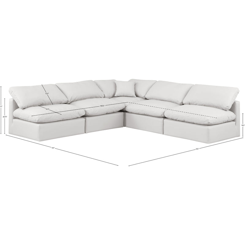 Meridian Indulge Cream Vegan Leather Modular Sectional IMAGE 9