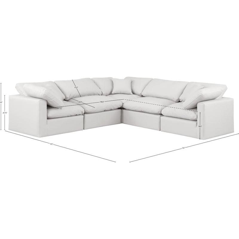 Meridian Indulge Cream Vegan Leather Modular Sectional IMAGE 10