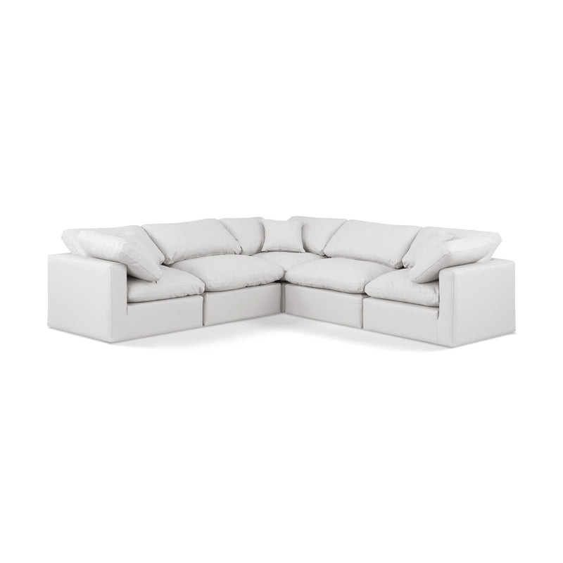Meridian Indulge Cream Vegan Leather Modular Sectional IMAGE 1