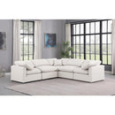 Meridian Indulge Cream Vegan Leather Modular Sectional IMAGE 2
