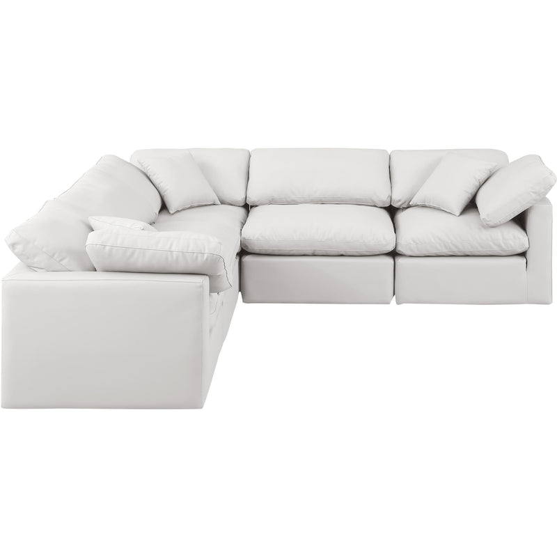 Meridian Indulge Cream Vegan Leather Modular Sectional IMAGE 4