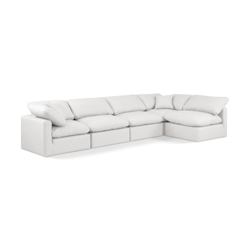 Meridian Indulge Cream Vegan Leather Modular Sectional IMAGE 1