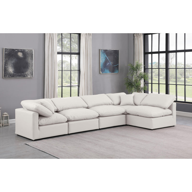 Meridian Indulge Cream Vegan Leather Modular Sectional IMAGE 2