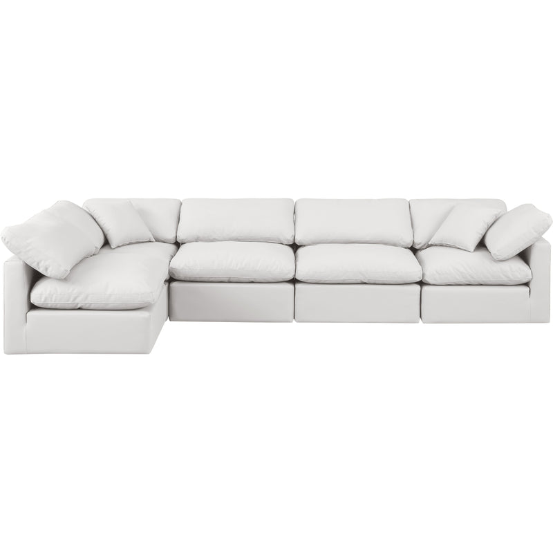 Meridian Indulge Cream Vegan Leather Modular Sectional IMAGE 4