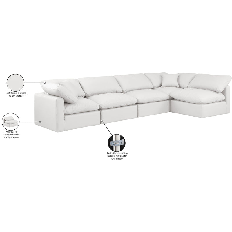 Meridian Indulge Cream Vegan Leather Modular Sectional IMAGE 8